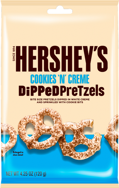 HERSHEY'S Cookies 'n' Creme Dipped Pretzels 120g (Pack of 12)