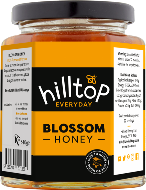 HILLTOP Blossom Honey 340g (Pack of 4)