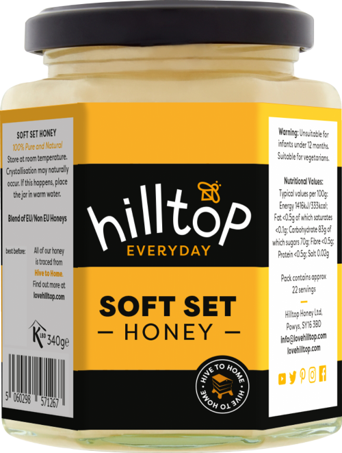 HILLTOP Soft Set Honey 340g (Pack of 4)