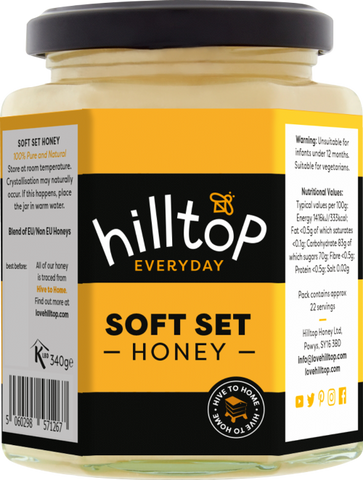 HILLTOP Soft Set Honey 340g (Pack of 4)