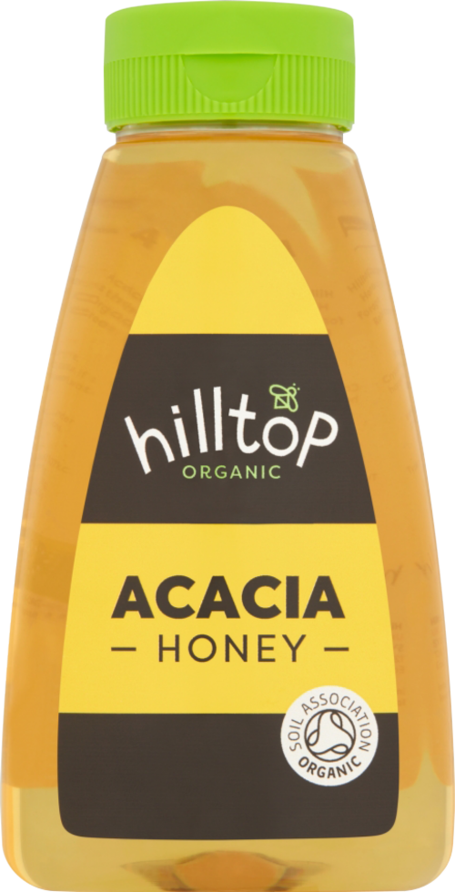 HILLTOP HONEY Organic Acacia Honey - Squeezy 340g (Pack of 6)