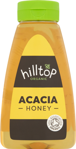 HILLTOP HONEY Organic Acacia Honey - Squeezy 340g (Pack of 6)