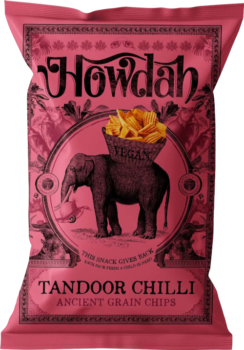 HOWDAH Tandoor Chilli Ancient Grain Chips 130g (Pack of 6)