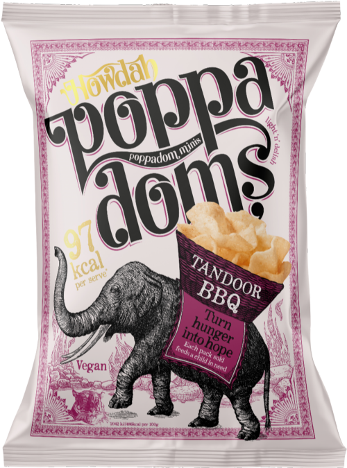 HOWDAH Poppadom Minis - Tandoor BBQ 80g (Pack of 6)