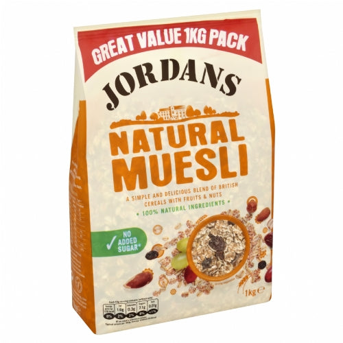 JORDANS Natural Muesli 1kg (Pack of 4)