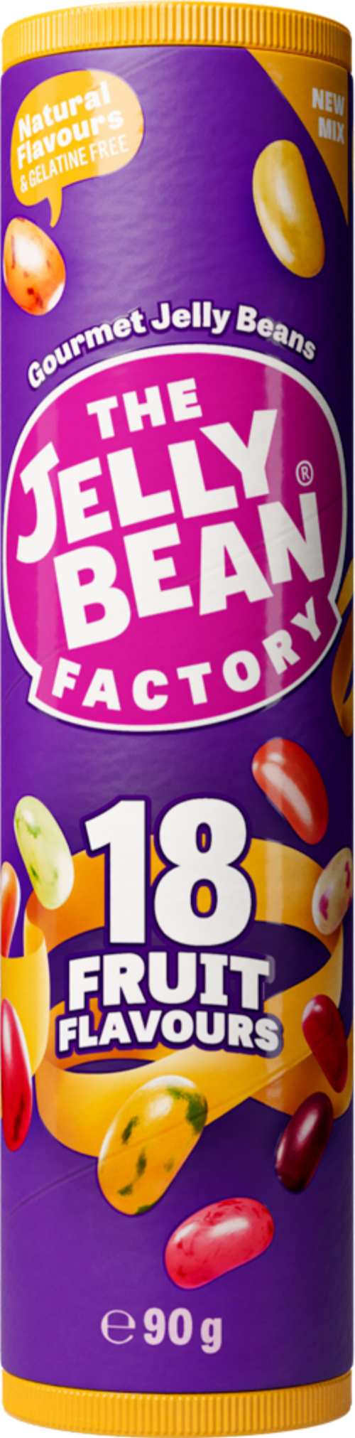 JELLY BEAN FACTORY 18 Fruit Flavours Mix - Tube 90g (Pack of 24)