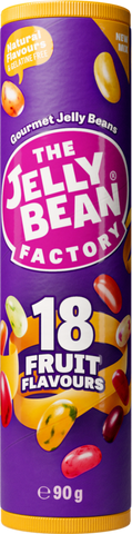 JELLY BEAN FACTORY 18 Fruit Flavours Mix - Tube 90g (Pack of 24)