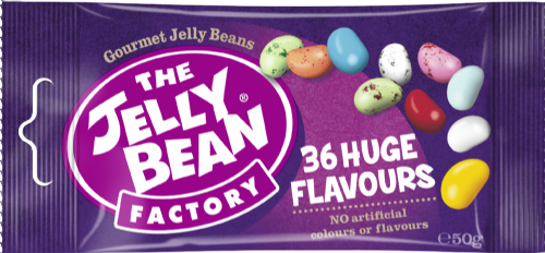 JELLY BEAN FACTORY 36 Huge Flavours Mix - Sachet 50g (Pack of 24)