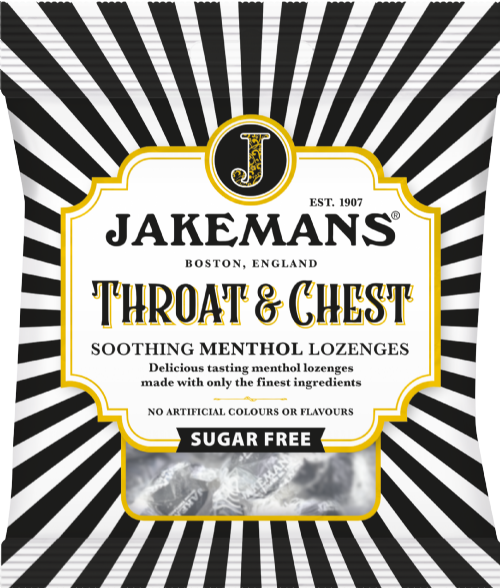 JAKEMANS Throat & Chest Lozenges - Sugar Free 50g (Pack of 12)