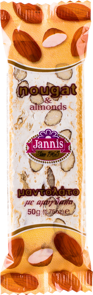 JANNIS Nougat Bar with Almonds 50g (Pack of 20)