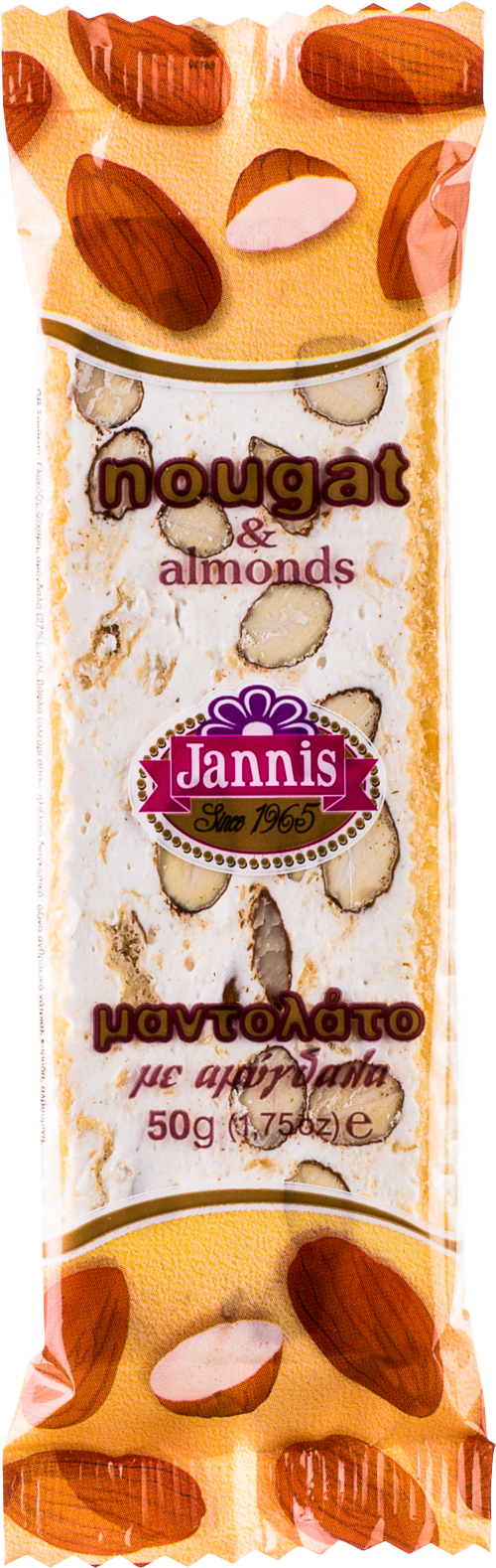 JANNIS Nougat Bar with Almonds 50g (Pack of 20)
