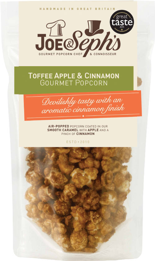 JOE & SEPH'S Toffee Apple & Cinnamon Gourmet Popcorn 80g (Pack of 16)