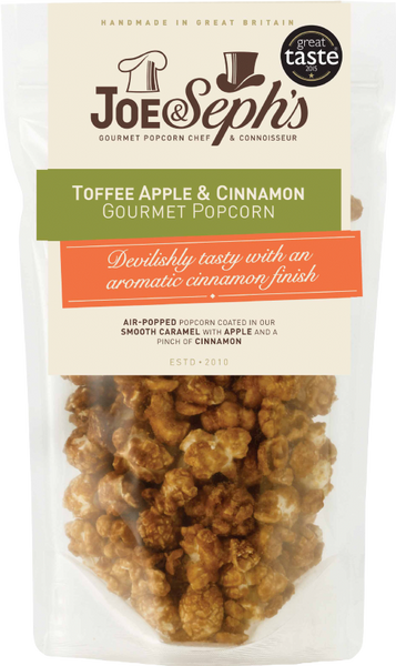 JOE & SEPH'S Toffee Apple & Cinnamon Gourmet Popcorn 80g (Pack of 16)