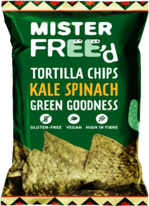 MISTER FREE'D Tortilla Chips - Kale Spinach 135g (Pack of 12)