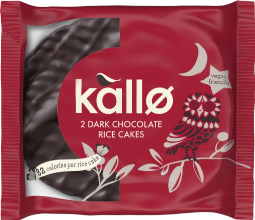 KALLO Dark Chocolate Topped Rice Cakes Twin Pack 33g (Pack of 30)