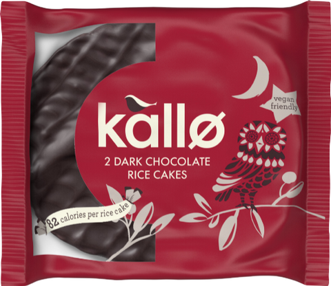 KALLO Dark Chocolate Topped Rice Cakes Twin Pack 33g (Pack of 30)