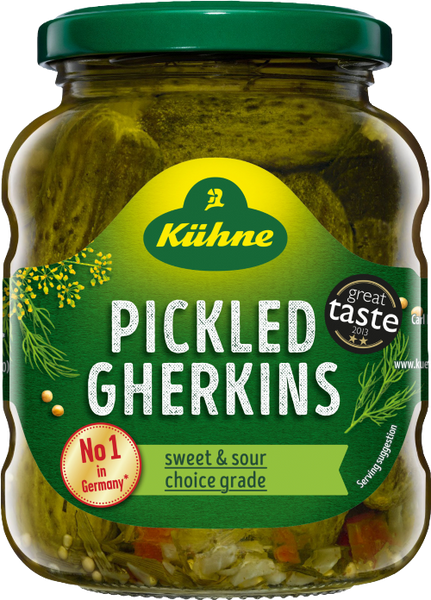 KUHNE Pickled Gherkins 330g (Pack of 6)