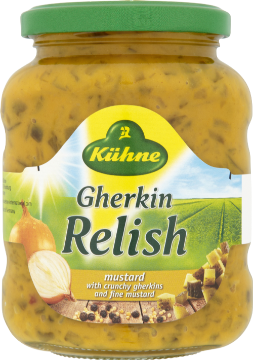 KUHNE Gherkin Relish - Mustard 350g (Pack of 6)