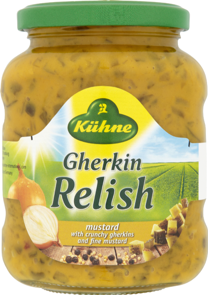 KUHNE Gherkin Relish - Mustard 350g (Pack of 6)