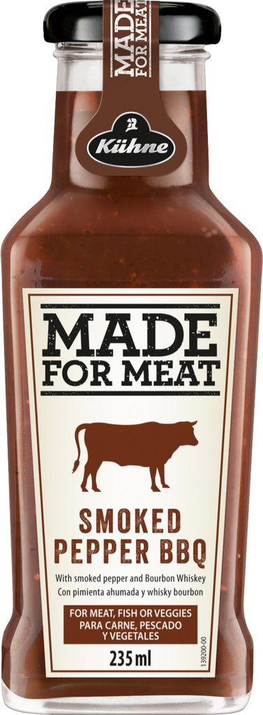 KUHNE Made for Meat - Smoked Pepper BBQ Style Sauce 235ml (Pack of 8)