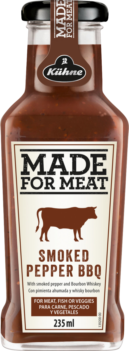 KUHNE Made for Meat - Smoked Pepper BBQ Style Sauce 235ml (Pack of 8)