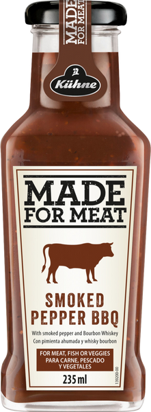 KUHNE Made for Meat - Smoked Pepper BBQ Style Sauce 235ml (Pack of 8)