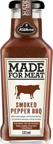 KUHNE Made for Meat - Smoked Pepper BBQ Style Sauce 235ml (Pack of 8)