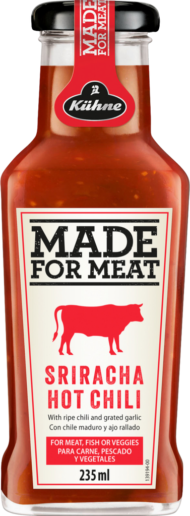 KUHNE Made for Meat - Sriracha Hot Chilli Style Sauce 235ml (Pack of 8)