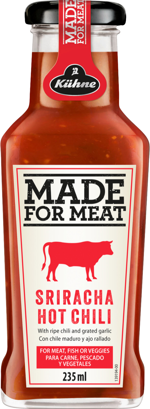 KUHNE Made for Meat - Sriracha Hot Chilli Style Sauce 235ml (Pack of 8)