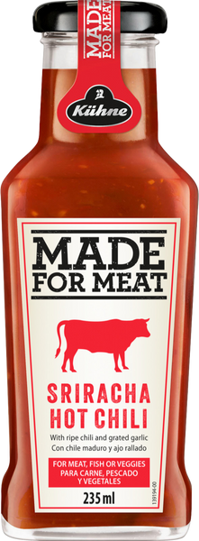 KUHNE Made for Meat - Sriracha Hot Chilli Style Sauce 235ml (Pack of 8)