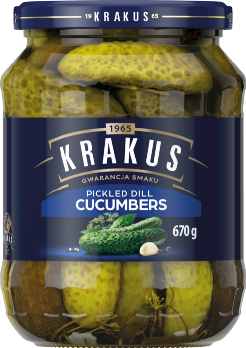 KRAKUS Pickled Dill Cucumbers 670g (Pack of 12)