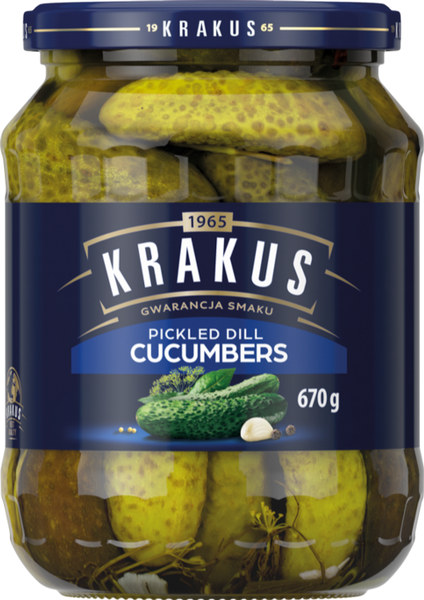 KRAKUS Pickled Dill Cucumbers 670g (Pack of 12)