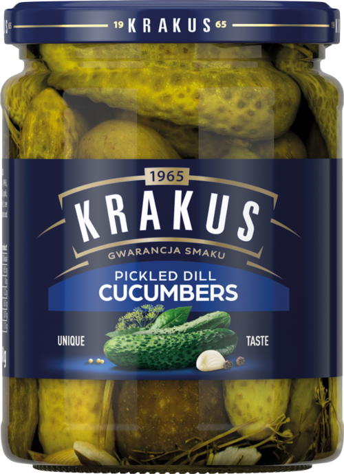 KRAKUS Pickled Dill Cucumbers 490g (Pack of 12)