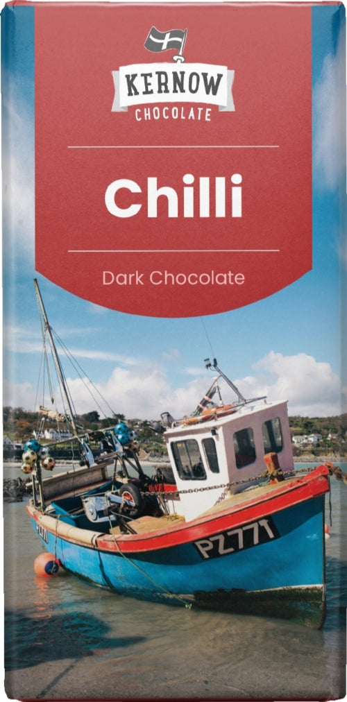 KERNOW Chilli Dark Chocolate Bar 100g (Pack of 20)