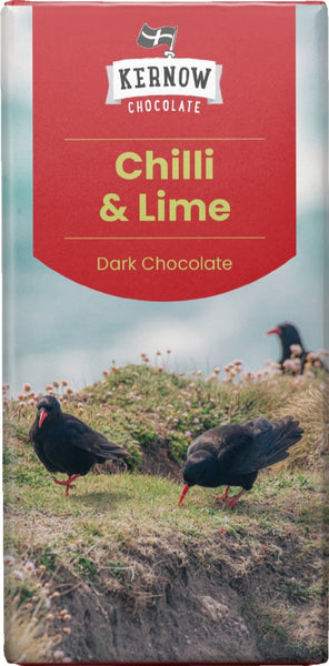 KERNOW Chilli & Lime Dark Chocolate Bar 100g (Pack of 20)