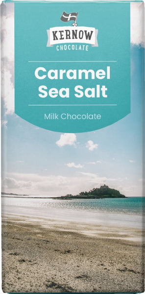 KERNOW Caramel Sea Salt Milk Chocolate Bar 100g (Pack of 20)