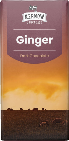 KERNOW Ginger Dark Chocolate Bar 100g (Pack of 19)