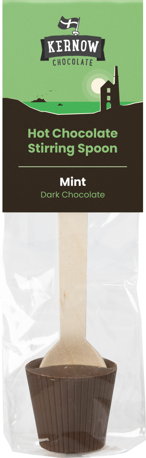 KERNOW Hot Chocolate Stirring Spoon - Dark Mint 37g (Pack of 20)