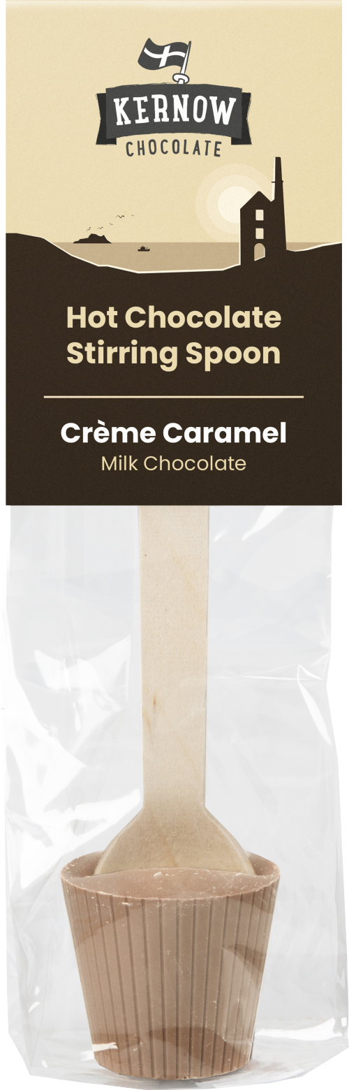 KERNOW Hot Chocolate Stirring Spoon - Creme Caramel 37g (Pack of 20)