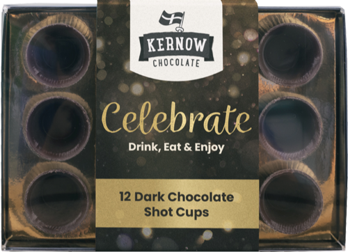 KERNOW 12 Dark Chocolate Shot Cups 108g (Pack of 6)