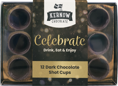 KERNOW 12 Dark Chocolate Shot Cups 108g (Pack of 6)