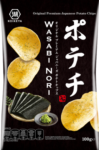 KOIKEYA Potato Crisps - Wasabi Nori 100g (Pack of 12)