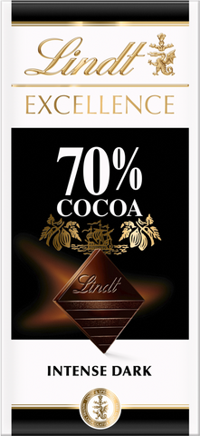 LINDT Excellence Dark 70% Cocoa Bar 100g (Pack of 20)