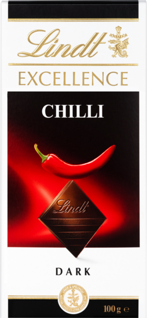 LINDT Excellence Dark Chilli Bar 100g (Pack of 20)