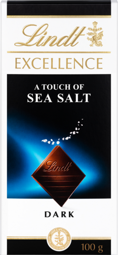 LINDT Excellence Dark Sea Salt Bar 100g (Pack of 20)