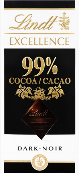 LINDT Excellence Dark 99% Cocoa Bar 50g (Pack of 18)