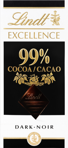 LINDT Excellence Dark 99% Cocoa Bar 50g (Pack of 18)