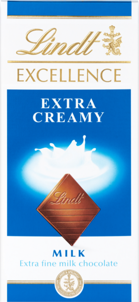 LINDT Excellence Extra Creamy Bar 100g (Pack of 20)