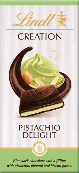 LINDT Creation Pistachio Delight Dark Chocolate Bar 150g (Pack of 14)