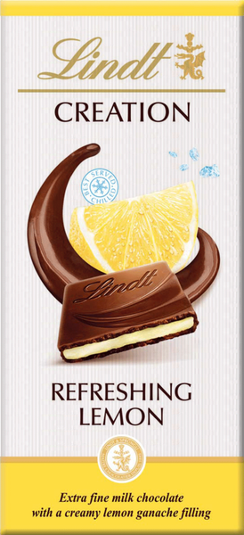 LINDT Creation Refreshing Lemon Milk Chocolate Bar 150g (Pack of 14)